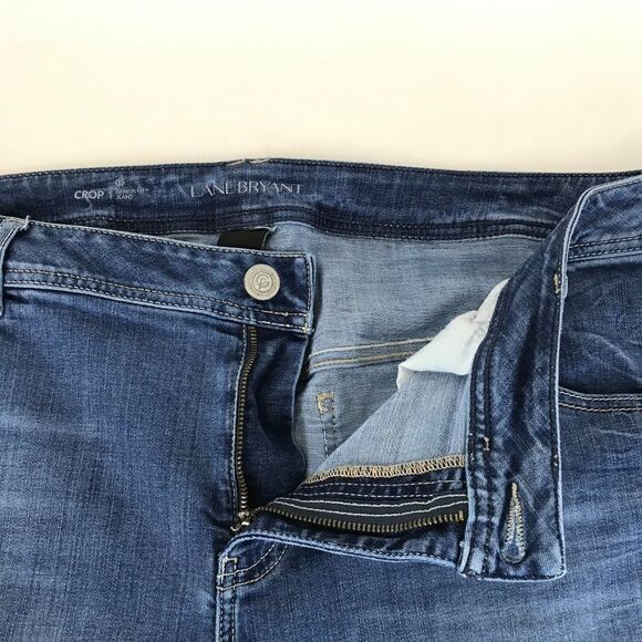 Lane Bryant Genius Fit Crop Jeans Women's Plus Size 22 Distressed Stretch - Picture 2 of 11